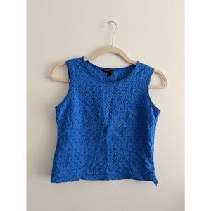 Banana Republic Blue Crochet Crop Top Petite